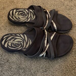 Merrell Women’s Black Sandals with Silver Accent Straps